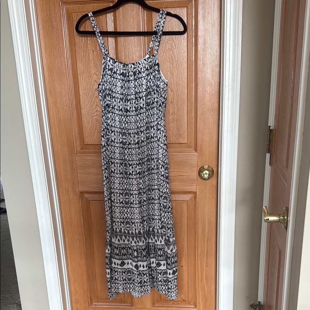 Black and White Patterned Maxi Dress